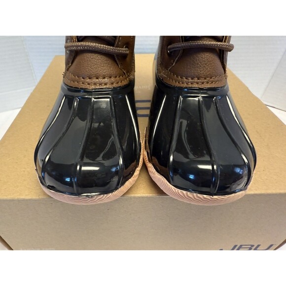 JBU Maplewood Girls/Boys Navy/Tan Waterproof Rubber Duck Boots  Size 12 New - Picture 6 of 13